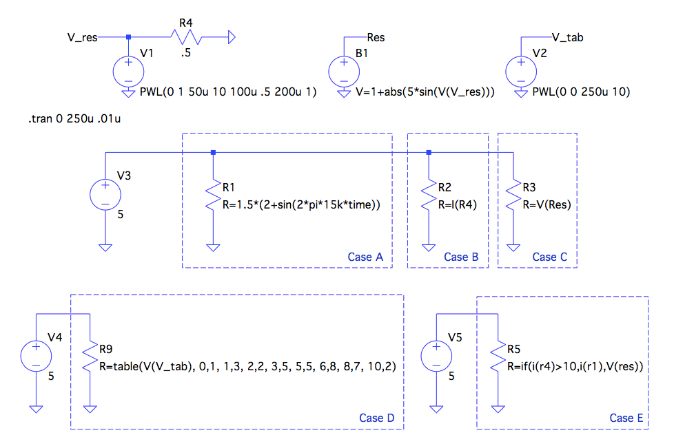 Time varying resitor circuit